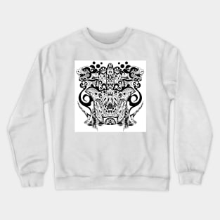 kaiju mandala zentangle pattern in ecopop beast Crewneck Sweatshirt